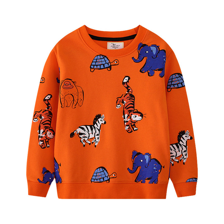 Kinder Sweatshirt mit buntem Tiermotiv Drune