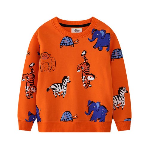 Kinder Sweatshirt mit buntem Tiermotiv Drune