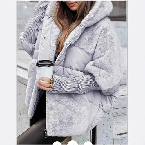 Damen Kuschelige Steppjacke mit abnehmbarer Kapuze und warmem Fleeceeinsatz Drune