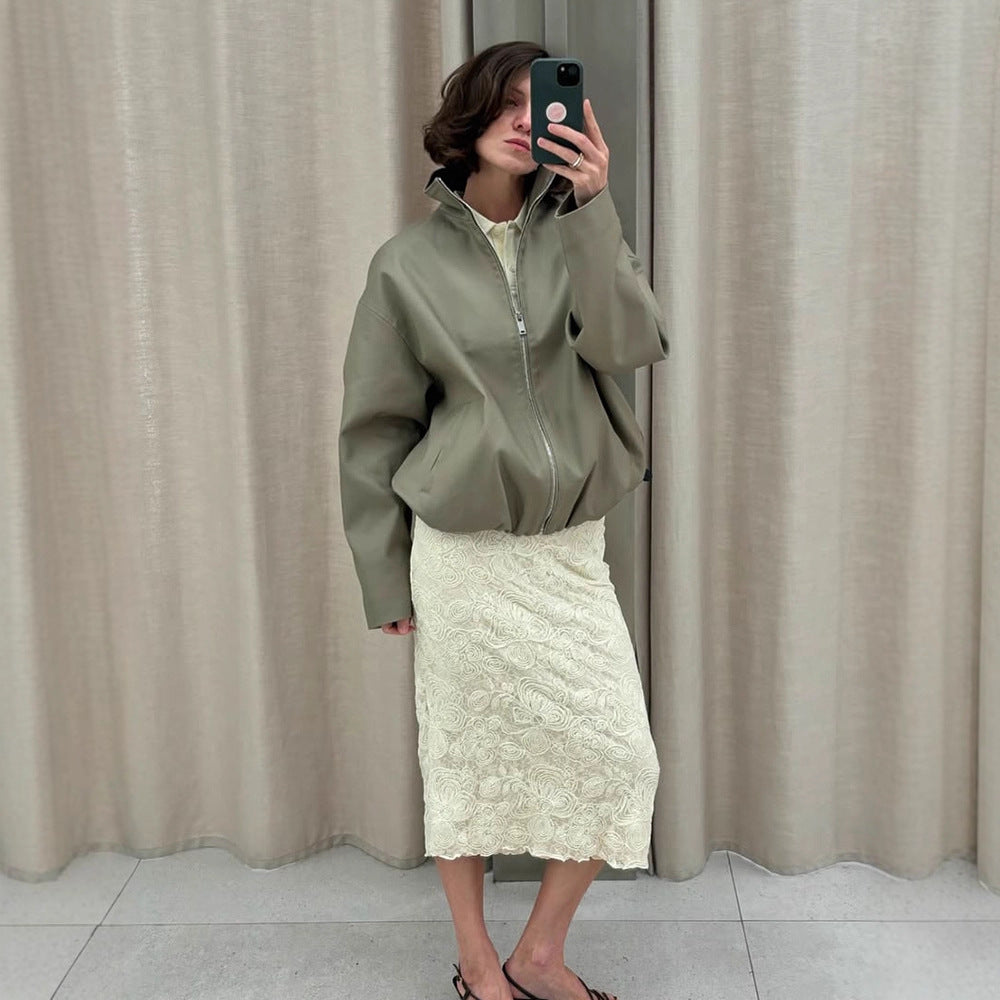 Damen Übergangsjacke aus hochwertigem Kunstleder Drune