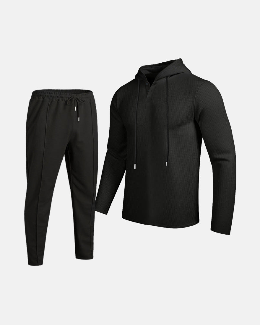 Herren sportliches Hoodie und Jogginghose Set mit atmungsaktiver Struktur Drune