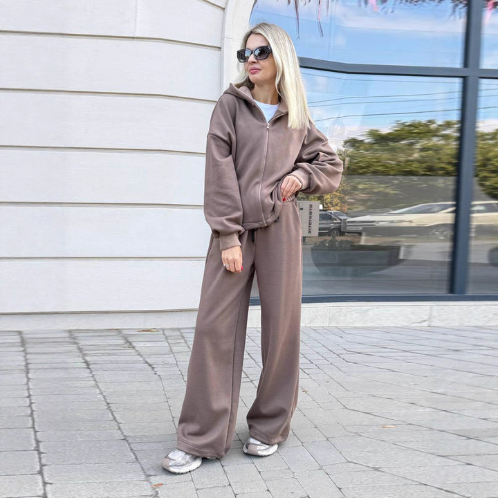 Damen sportliches Lounge-Set mit lässigem Hoodie und weitem Schnitt Drune