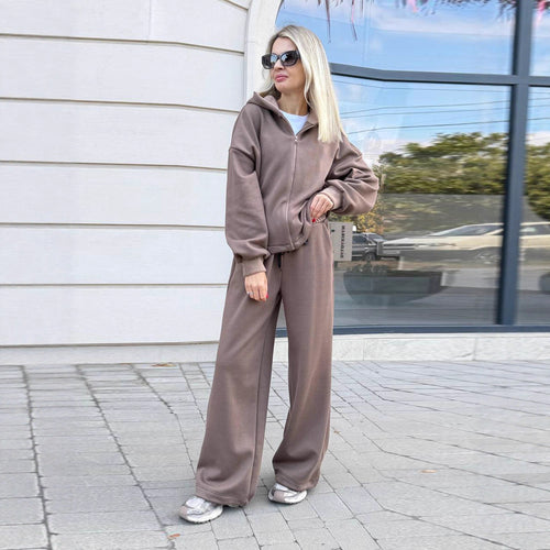 Damen sportliches Lounge-Set mit lässigem Hoodie und weitem Schnitt Drune
