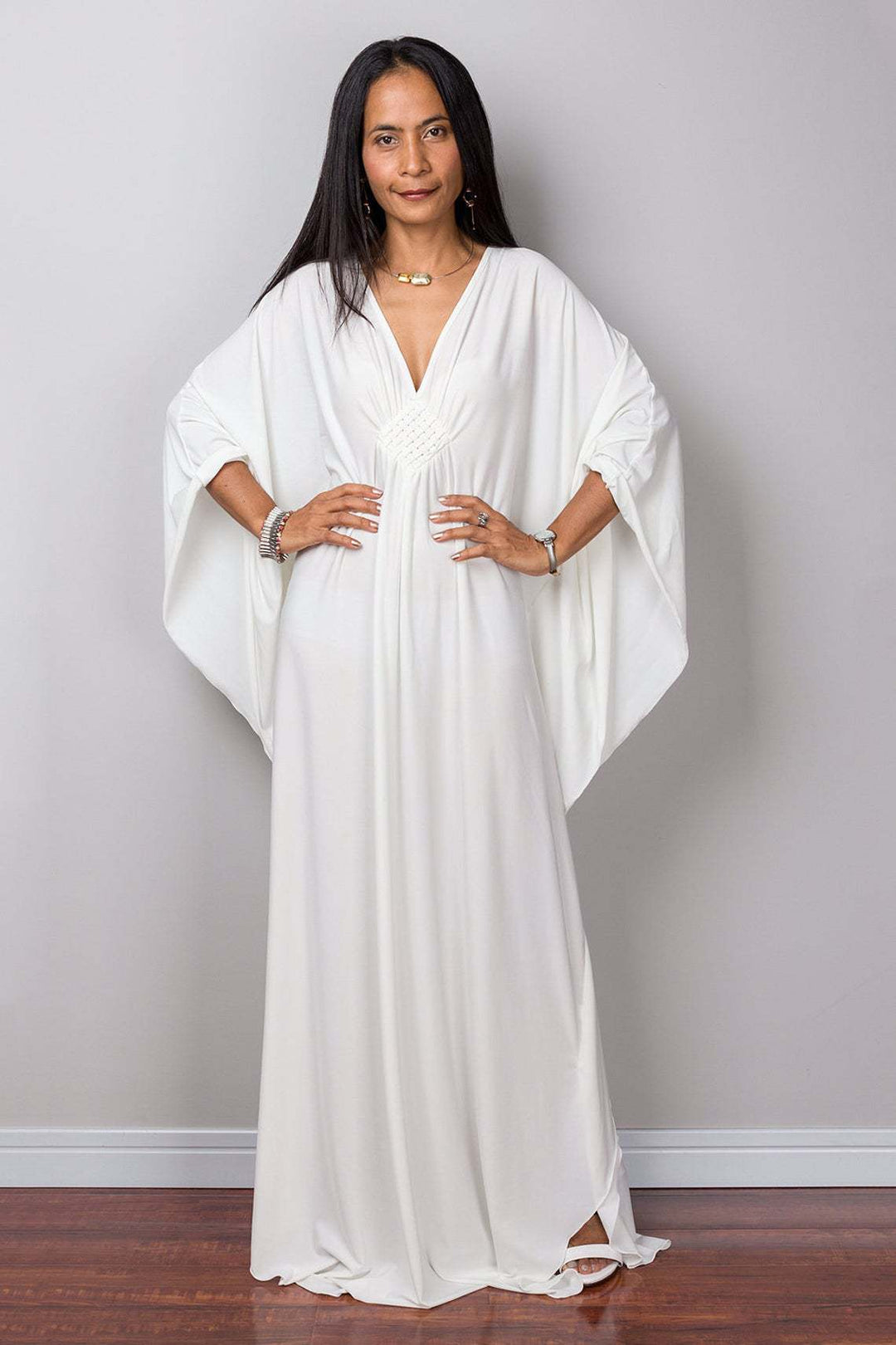 Damen elegantes Maxi-Kleid mit weitem Schnitt Drune