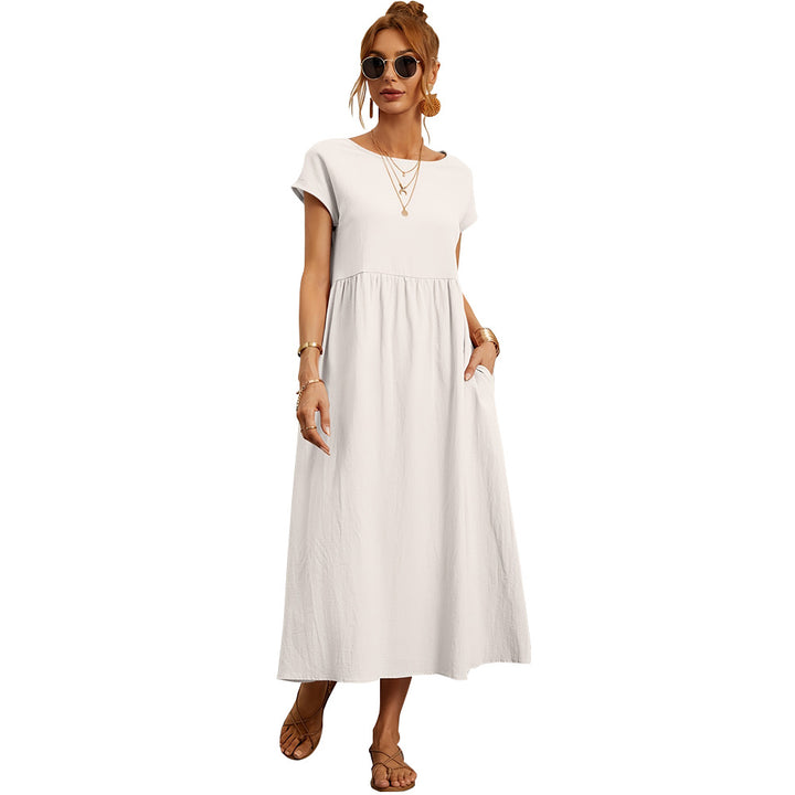 DamenMaxikleid mit modischer Taillierung und praktischen Seitentaschen Drune