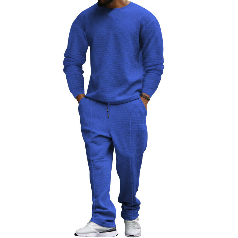 Herren lässiges Sweatshirt und Jogginghose Set mit strukturiertem Stoff Drune