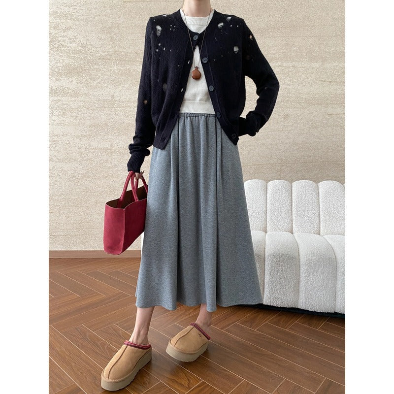 Damen lässige Strickjacke mit einzigartigen Designelementen und modischem Schnitt Drune