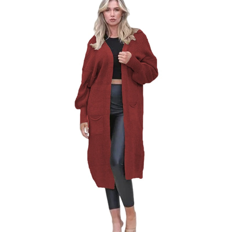 Damen Grobstrick-Cardigan mit offenen Taschen und lässigem Design Drune
