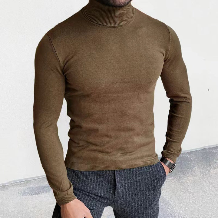 Herren nan Slim-Fit Rollkragenpullover aus Feinstrick mit geripptem Stehkragen und elastischem Bund Drune