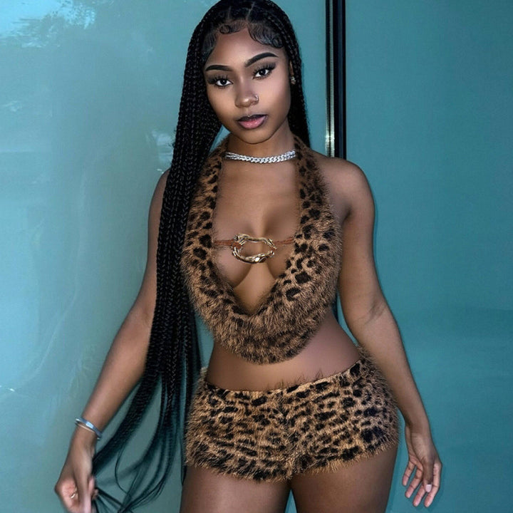 Damen Sexy Wildlederzubehör Set Drune