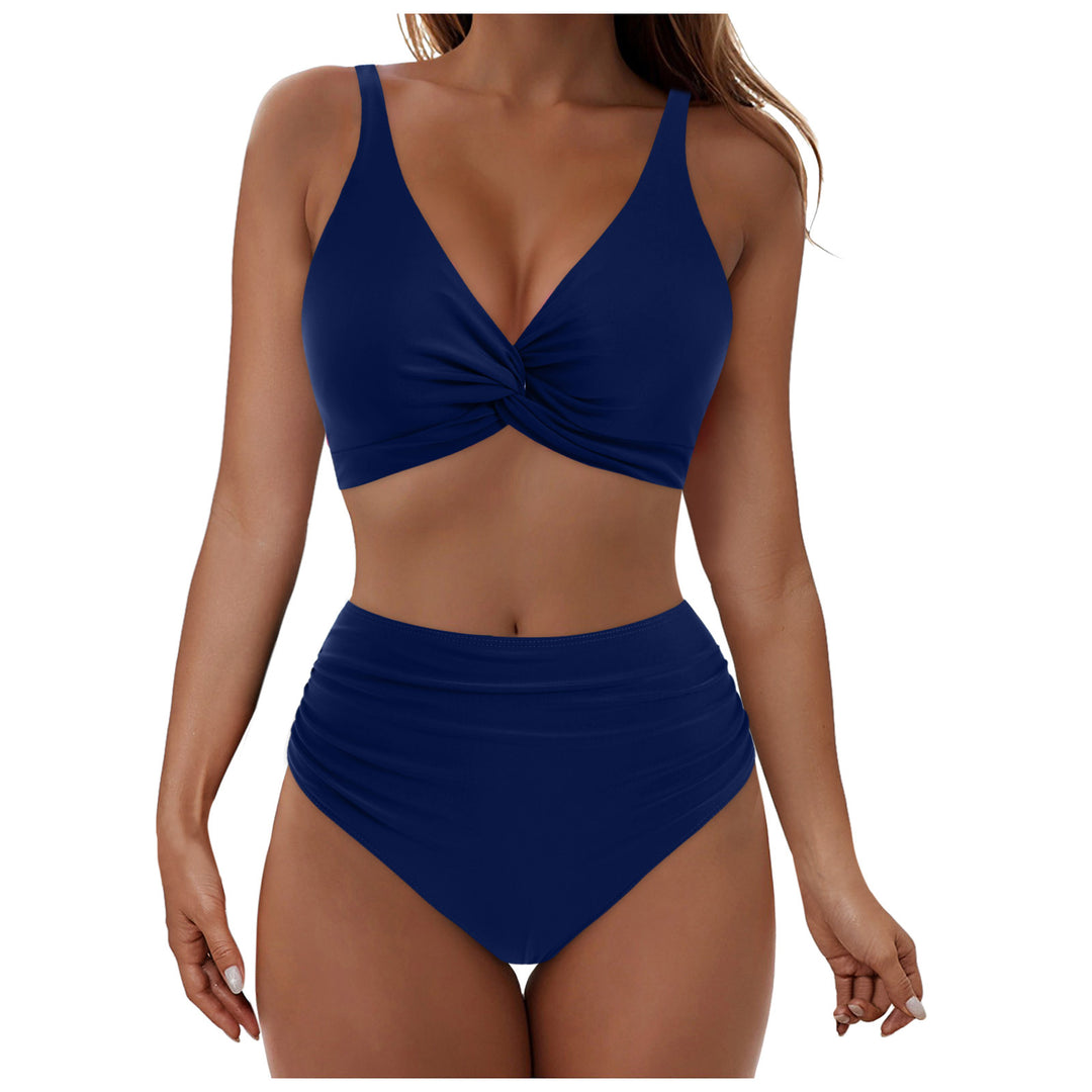 Damen Hochtailliertes Bikini-Set mit elegantem Wickeloberteil Drune
