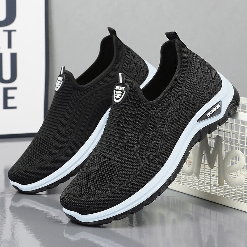Herren nan nahtloser Komfort-Slipper mit elastischem Strickoberteil, stoßdämpfender Dual-EVA-Sohle und ergonomischer Fußbettstütze Drune