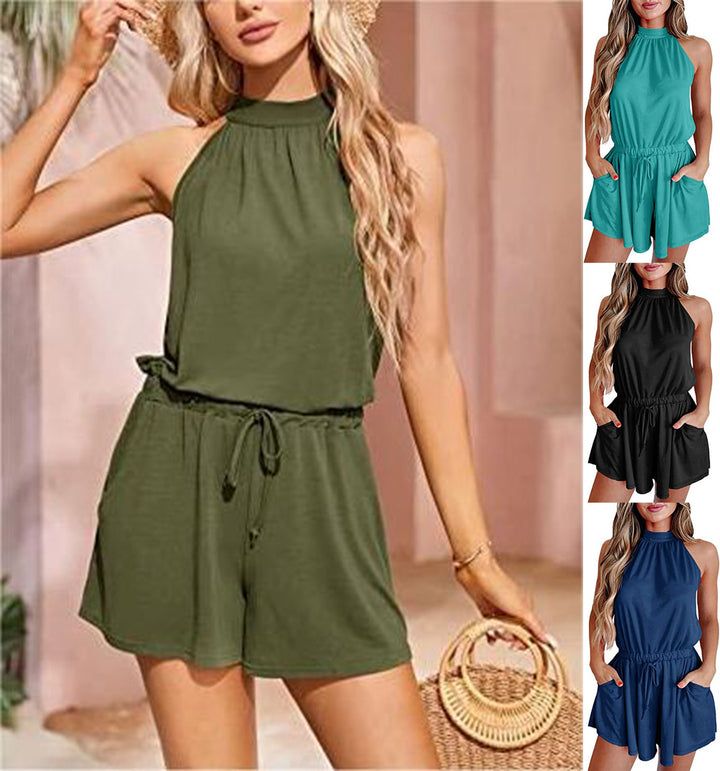 Damen Jumpsuit mit hohem Kragen und tailliertem Schnitt Drune