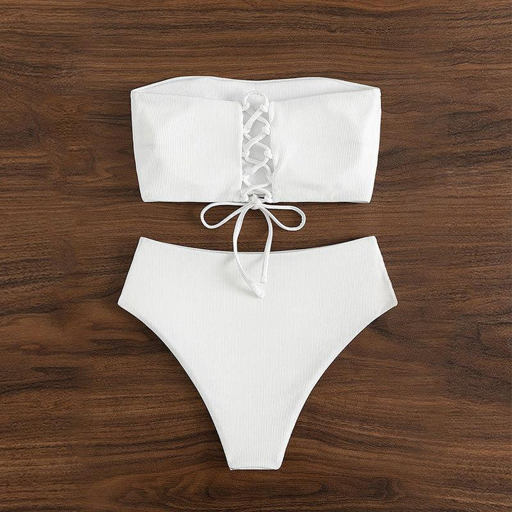 Damen Bandeau-Bikini mit verstellbarem Höschen und raffiniertem Design Drune