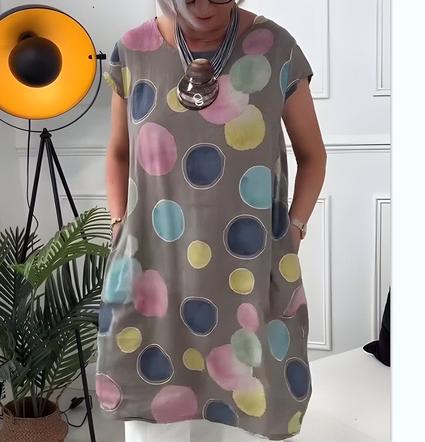 Damen Leichtes Strandkleid mit floralem Muster und Taschen Drune