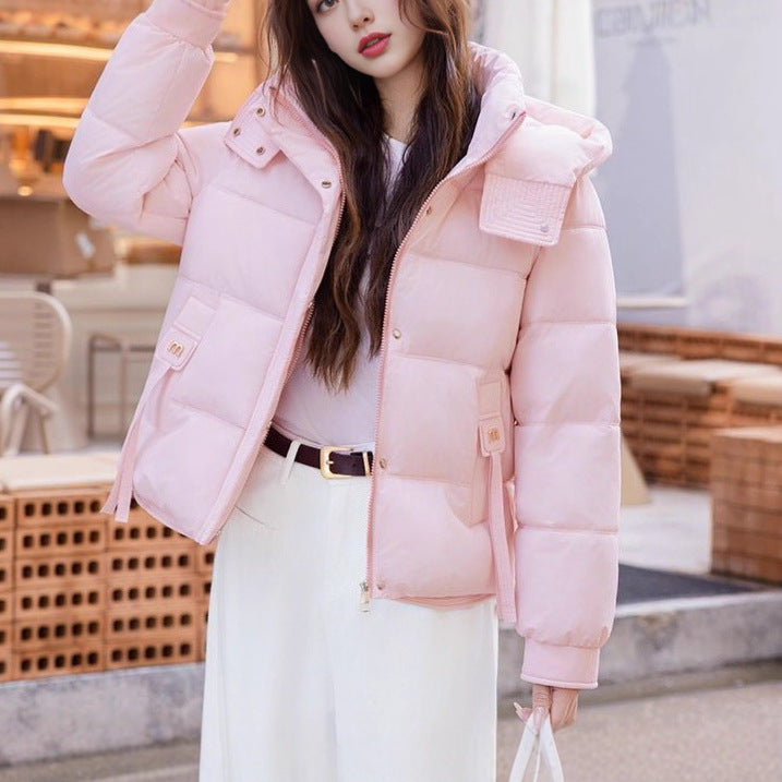 Damen modische Steppjacke mit hohem Kragen und praktischen Taschen Drune