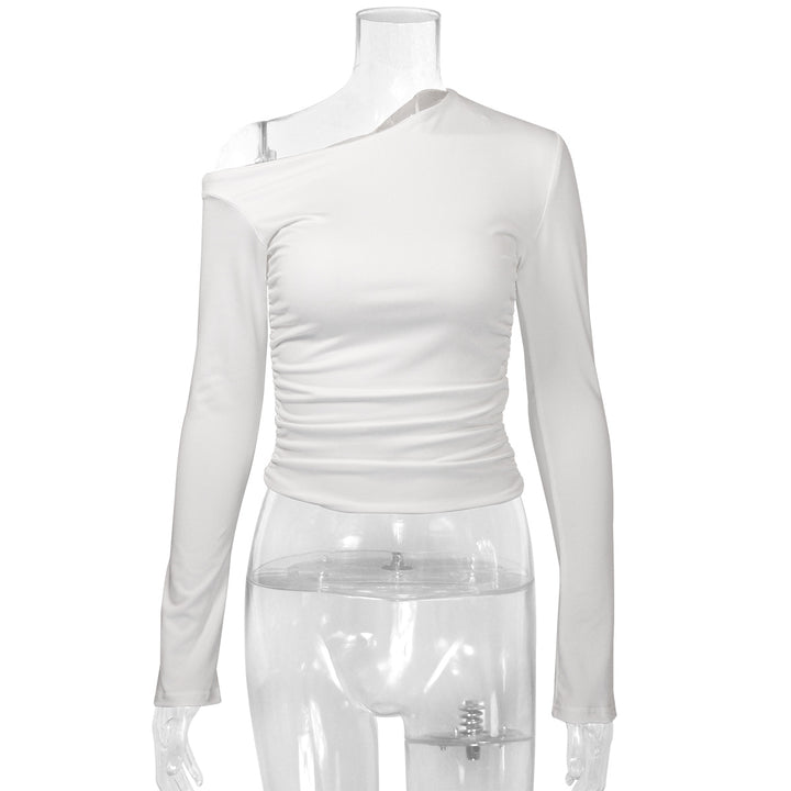 Damen Asymmetrisches Langarmshirt mit elegantem Schnitt und figurformendem Design Drune