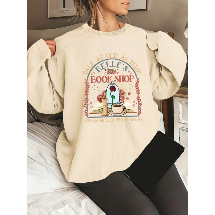 Damen Sweatshirt mit einzigartigem Buchladen-Motiv Drune