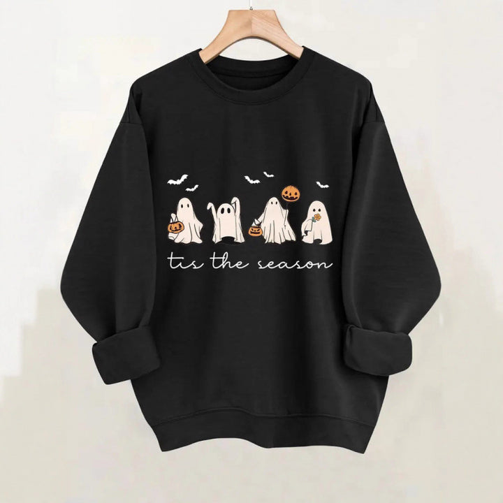 Damen Sweatshirt mit verspielt gruseligem Motiv Drune