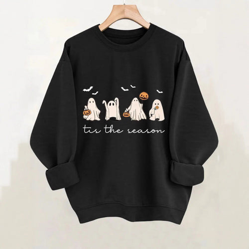 Damen Sweatshirt mit verspielt gruseligem Motiv Drune