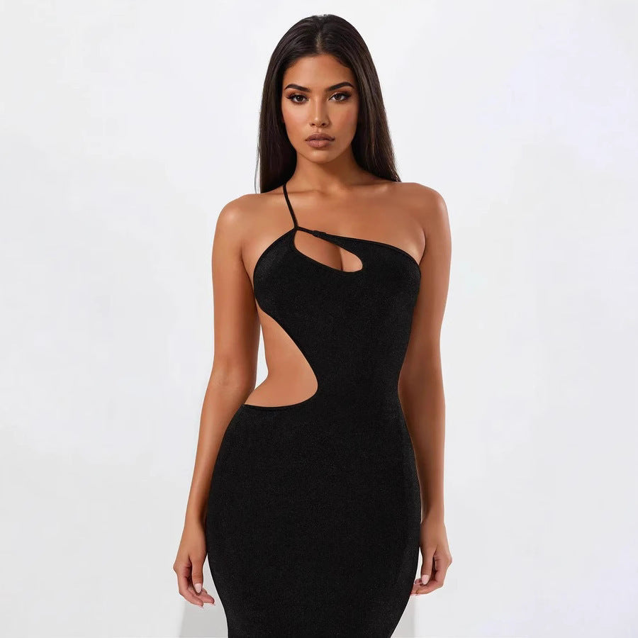 Damen figurbetontes Maxikleid mit tiefem Ausschnitt und Cut-Out-Details Drune