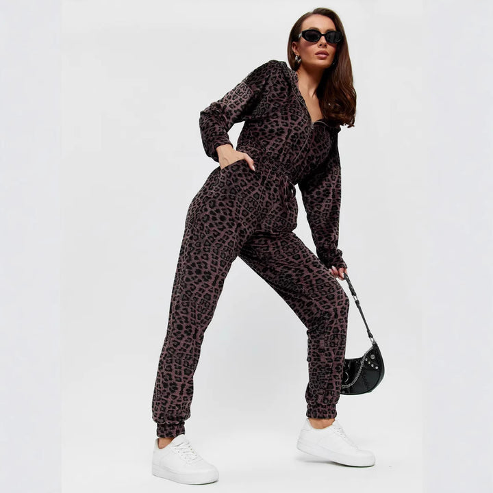 Damen Fleece-Jumpsuit mit praktischem Reißverschluss und elastischem Bund Drune