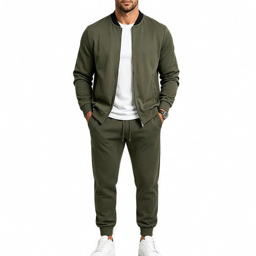Herren nan sportives zweiteiliges Jogginganzug-Set mit Bomberjacke und konisch zulaufender Jogginghose Drune