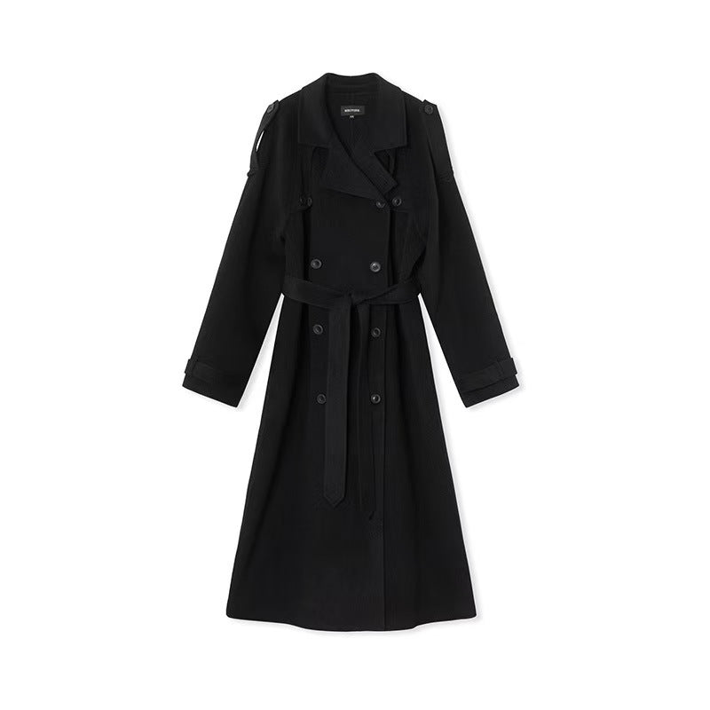 Damen eleganter und stylischer Trenchcoat mit taillierbarem Gürtel Drune