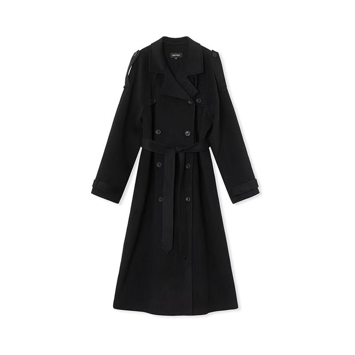 Damen eleganter und stylischer Trenchcoat mit taillierbarem Gürtel Drune