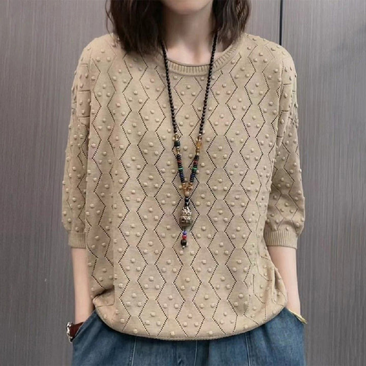 Damen Feinstrickpullover mit dekorativem Strukturdesign und lässigem Schnitt Drune