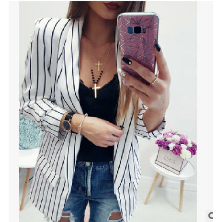 Damen Blazer im modischen Streifen-Look mit komfortabler Passform Drune