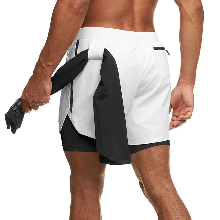 Damen Sportliche Flexibler Laufshorts mit Innenhose Drune