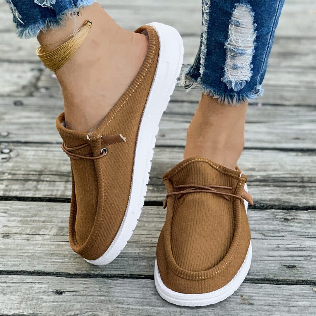 Damen Slip-On Mokassins mit attraktiver Rippstruktur Drune