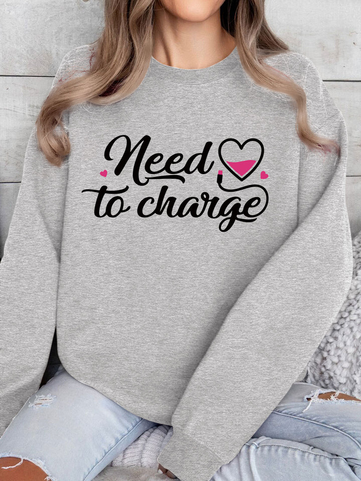 Damen Sweatshirt mit inspirierendem Herzspruch und lässigem Schnitt Drune