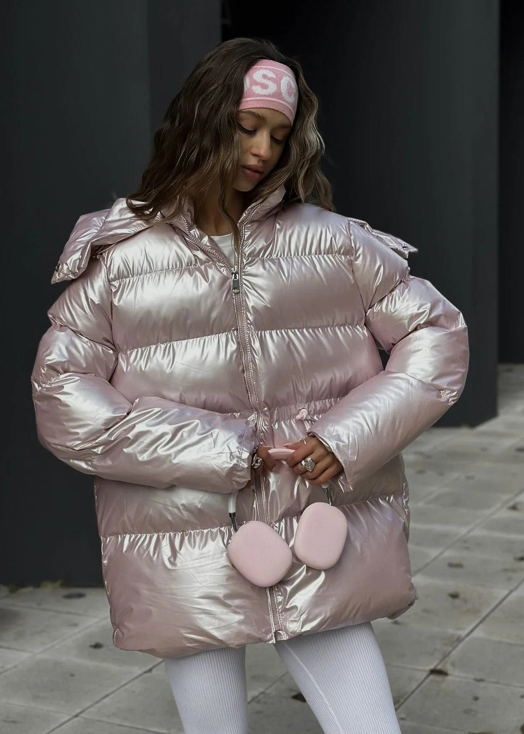 Drune | Silber Übergroße Pufferjacke
