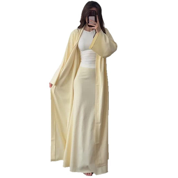 Damen eleganter Langmantel mit weich fließender Silhouette Drune