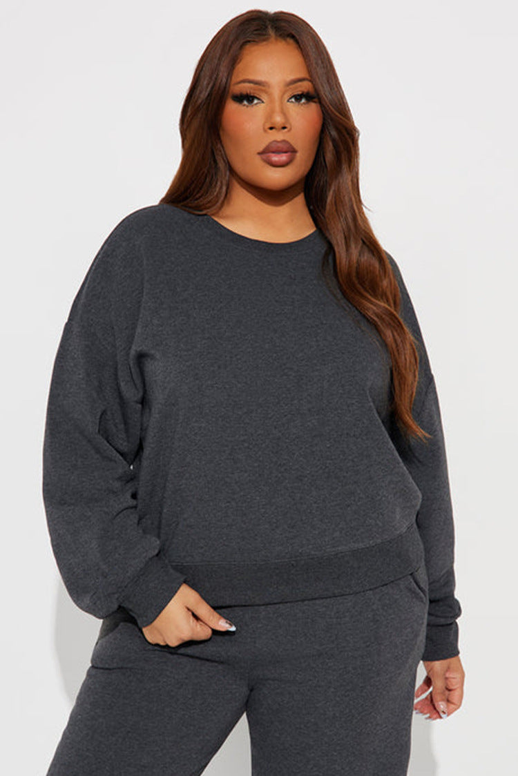 Damen cropped Sweatshirt mit voluminösen Ärmeln Drune