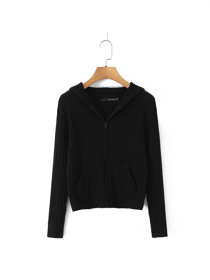 Damen Freizeit-Hoodie mit strukturierter Oberflächenverarbeitung und praktischen Taschen Drune