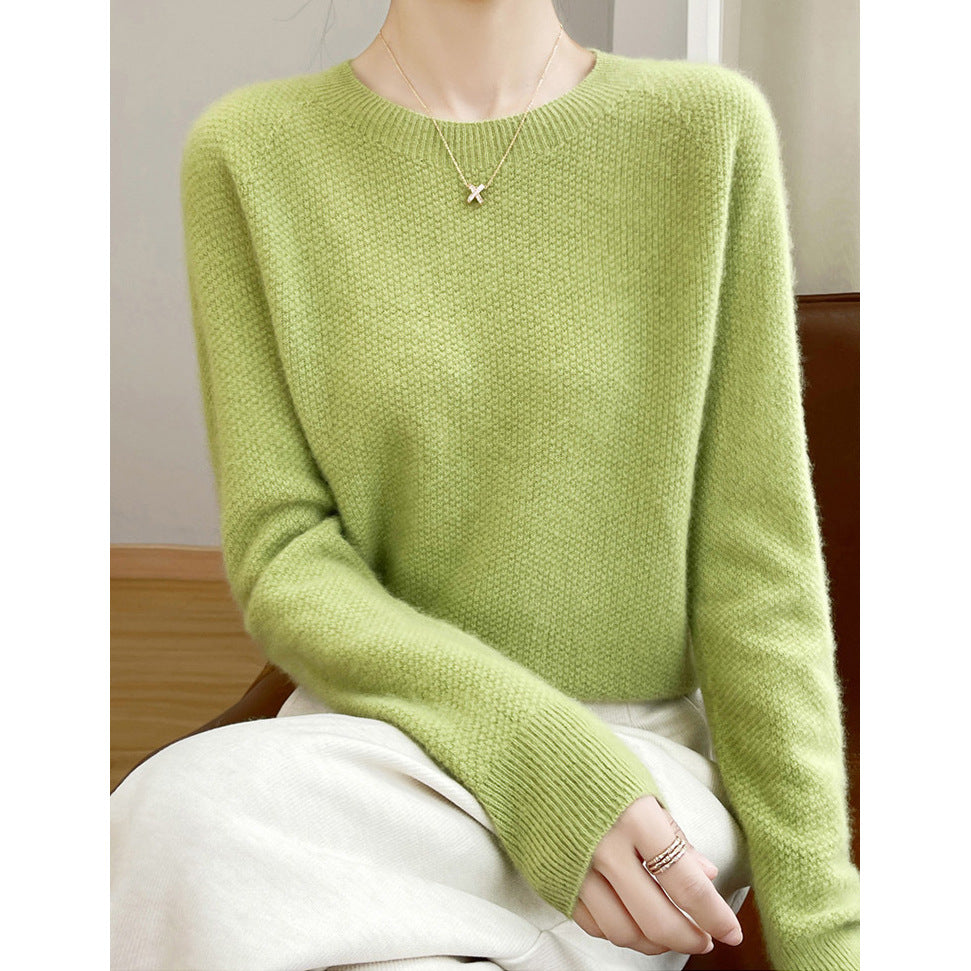 Damen Feinstrickpullover mit lockerer Passform und elegantem Rundhalsausschnitt Drune