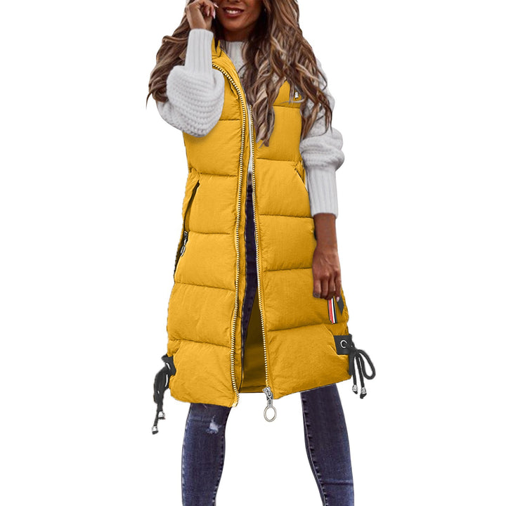 Damen Modische Steppweste mit praktischen Taschen und verstellbarem Gummizug Drune