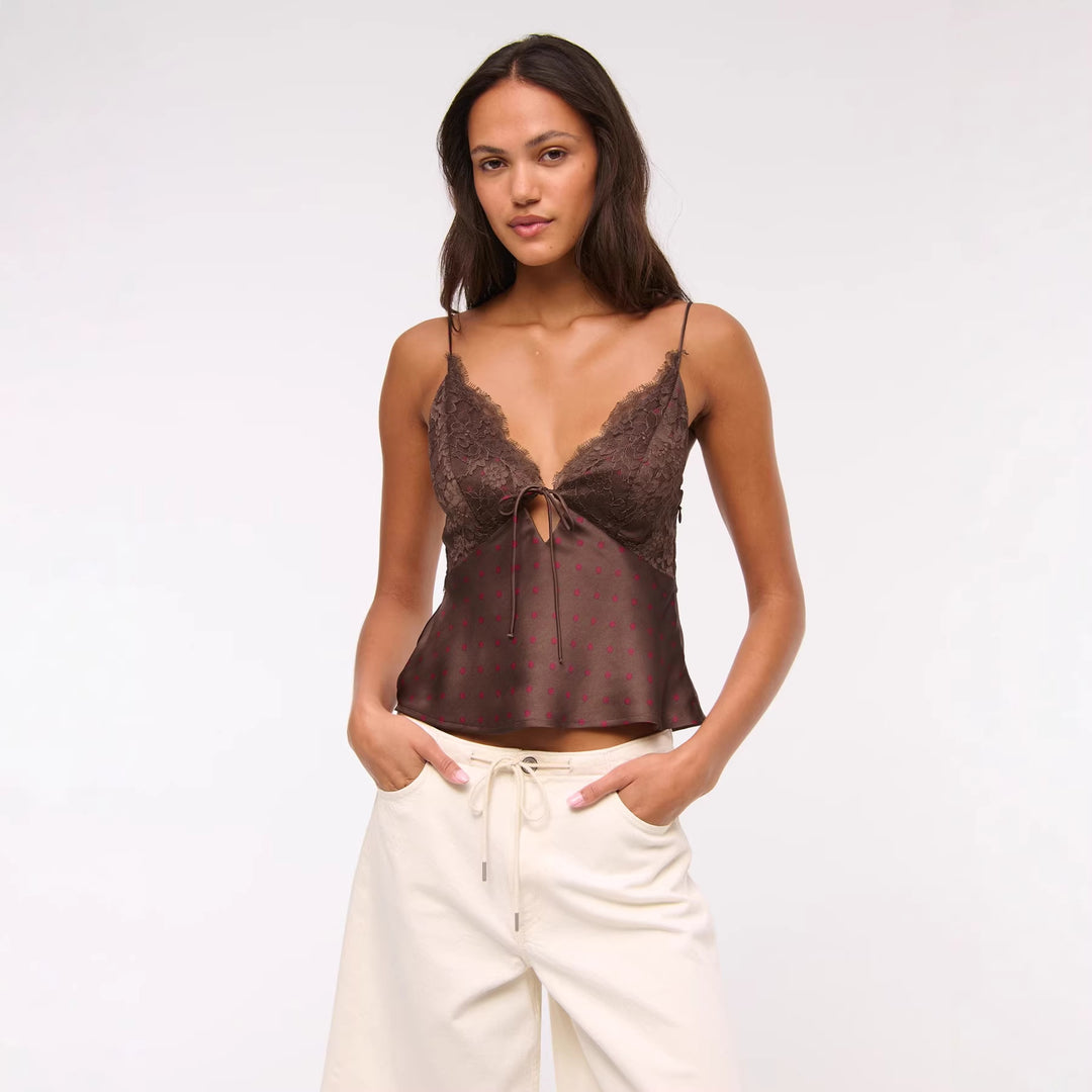 Damen Elegantes Negligé mit Spitzenakzenten Drune