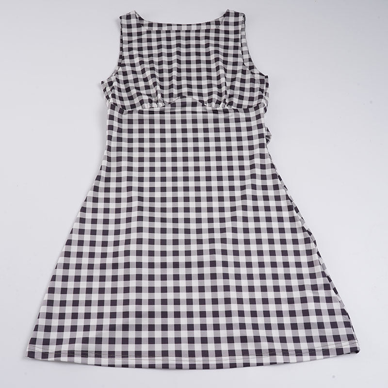 Damen Vichy-Kleid mit femininen Rüschen und schmeichelndem Schnitt Drune