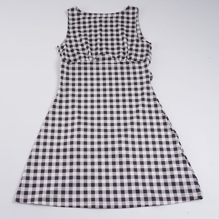 Damen Vichy-Kleid mit femininen Rüschen und schmeichelndem Schnitt Drune