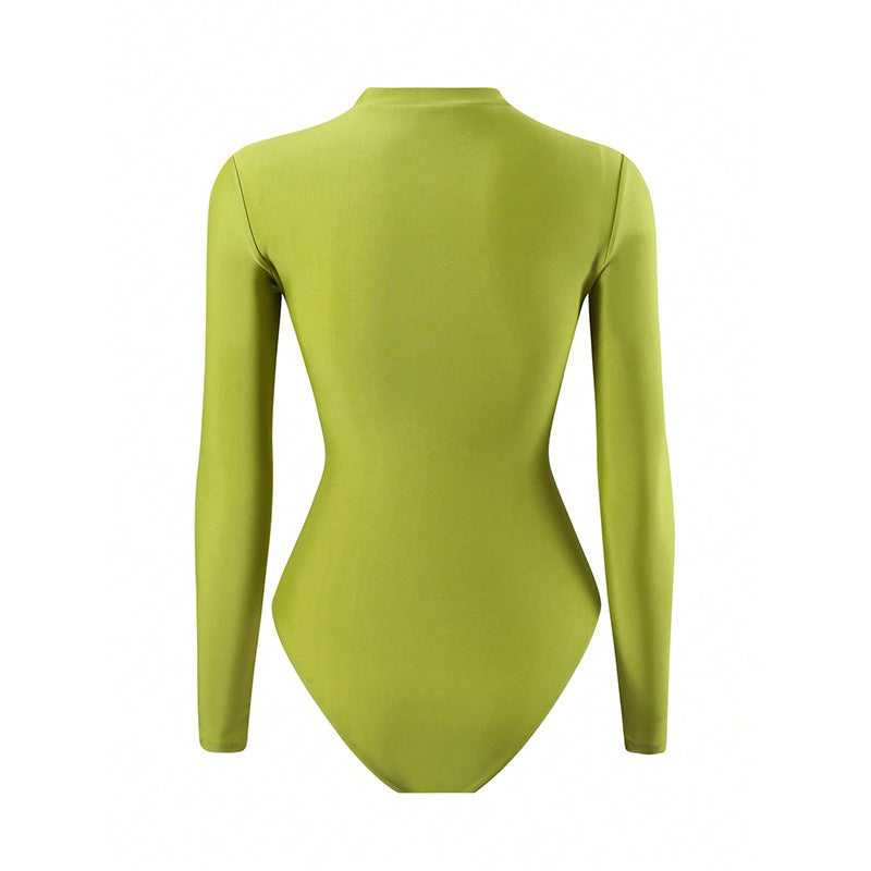 Damen Langarm Badeanzug mit elegantem Wickelrock Drune