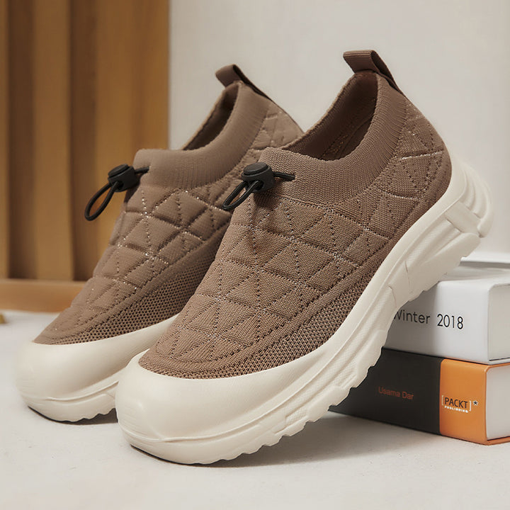 Damen nan gesteppter Slip-On Winterhalbschuh mit Quick-Lock Kordelzug, elastischem Schaft und rutschfester Profillaufsohle Drune