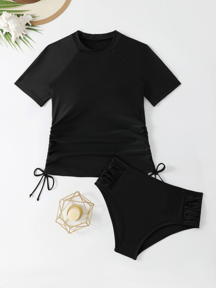 Damen Sportliches Oberteil und Hohe Taille Bikini-Set Drune