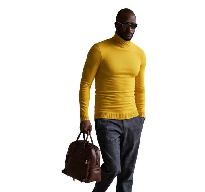 Herren rollkragen pullover mit feiner Struktur Drune