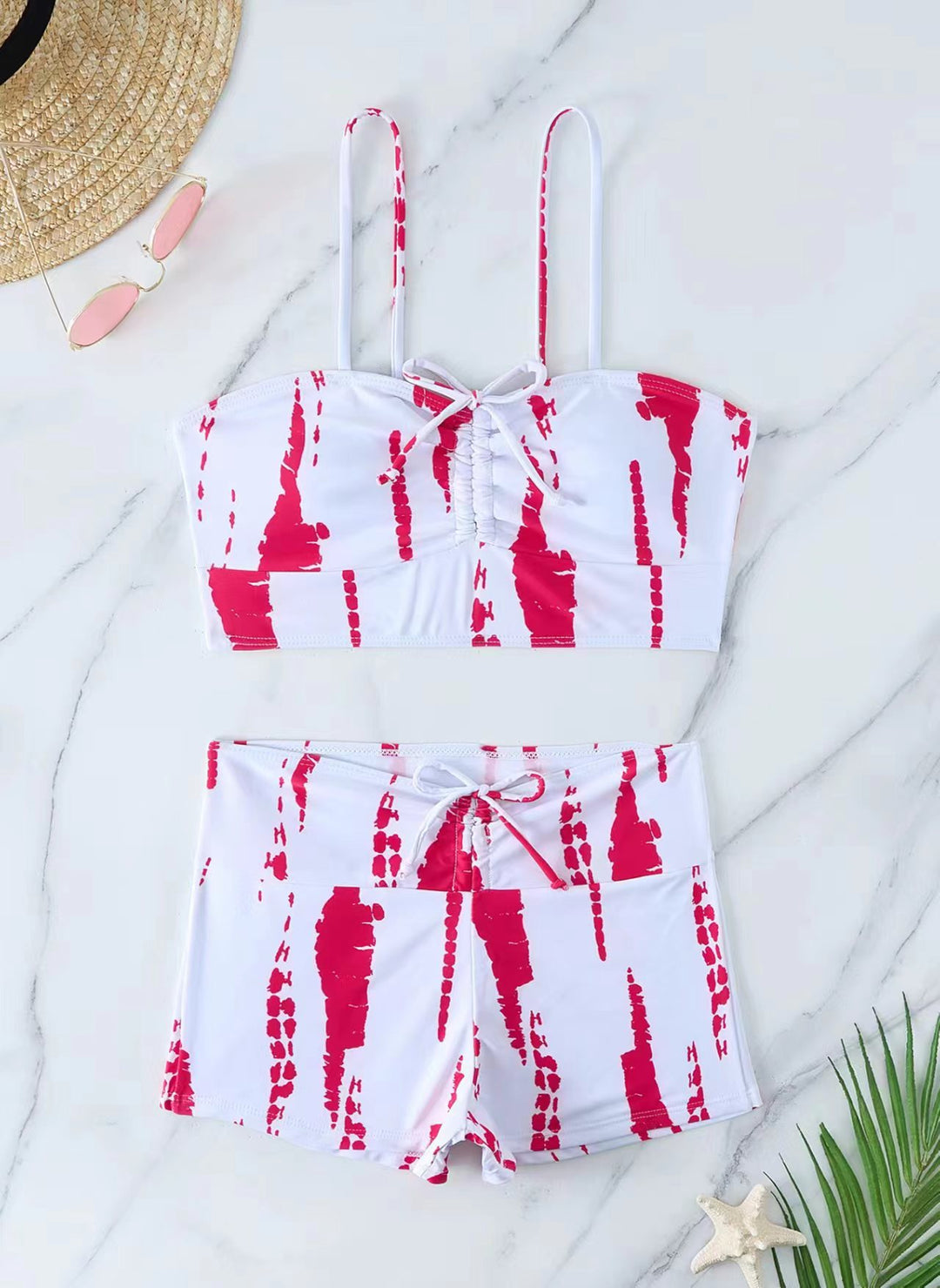 Damen Sportliches Bikini-Set mit verstellbaren Trägern Drune