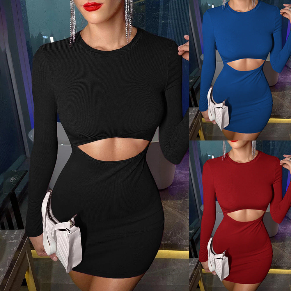 Damen Minikleid mit raffiniertem Cut-Out und langem Arm Drune