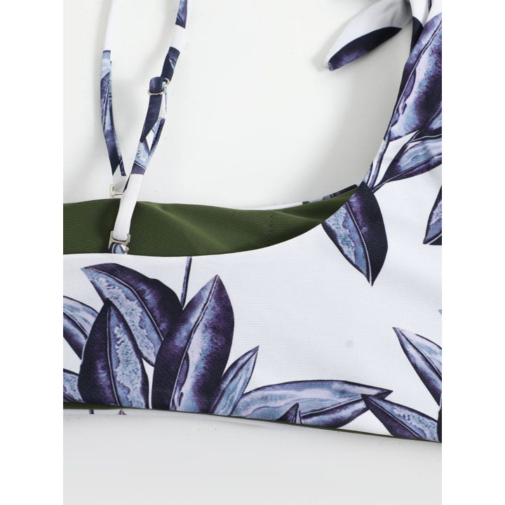 Damen Triangel-Bikini mit modischem Floral-Muster und einseitigem Träger Drune